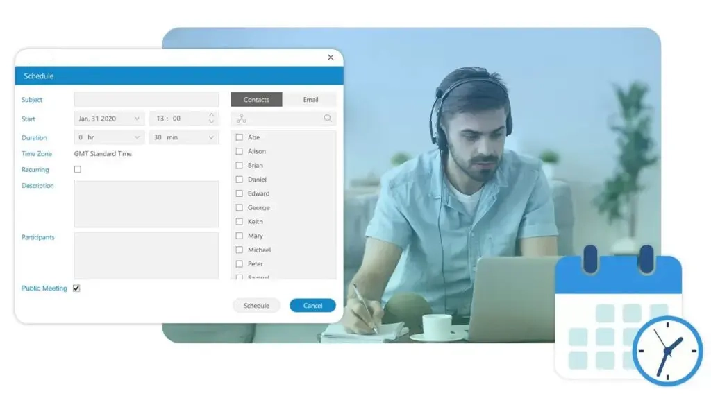VoIPOffice Video Meetings 6 meeting schedule 1024x574 1
